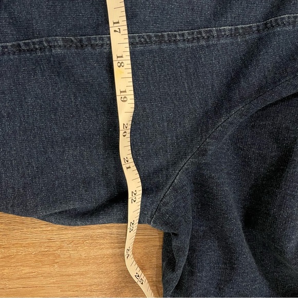 J. Jill Pure Indigo Hooded Cardigan Women’s Large Navy Long Open Stretch Pockets - Picture 6 of 8